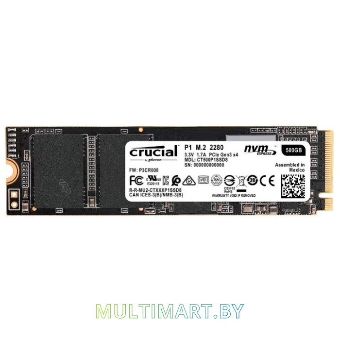 SSD диск Crucial P1 500GB (CT500P1SSD8)